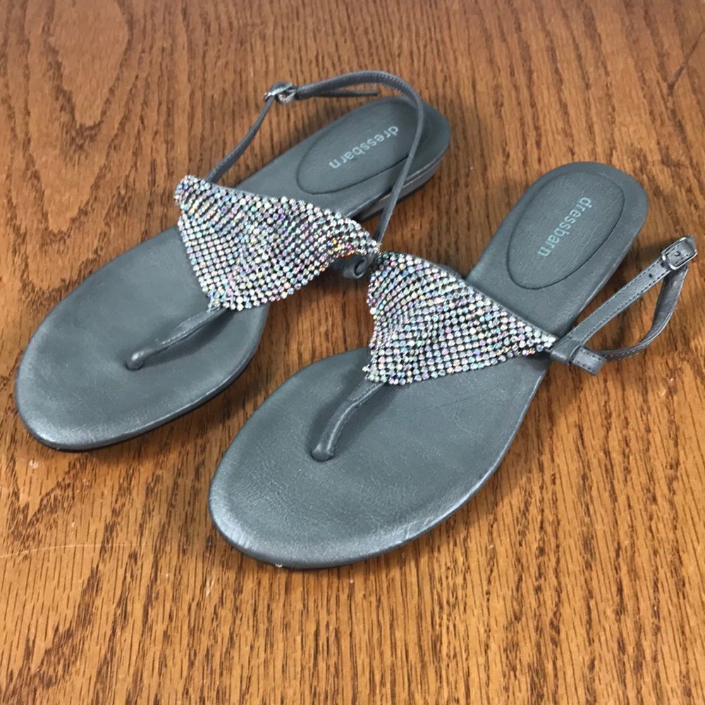 Dressbarn Jeweled mesh sandals in pastel sparkles EUC size 8.5